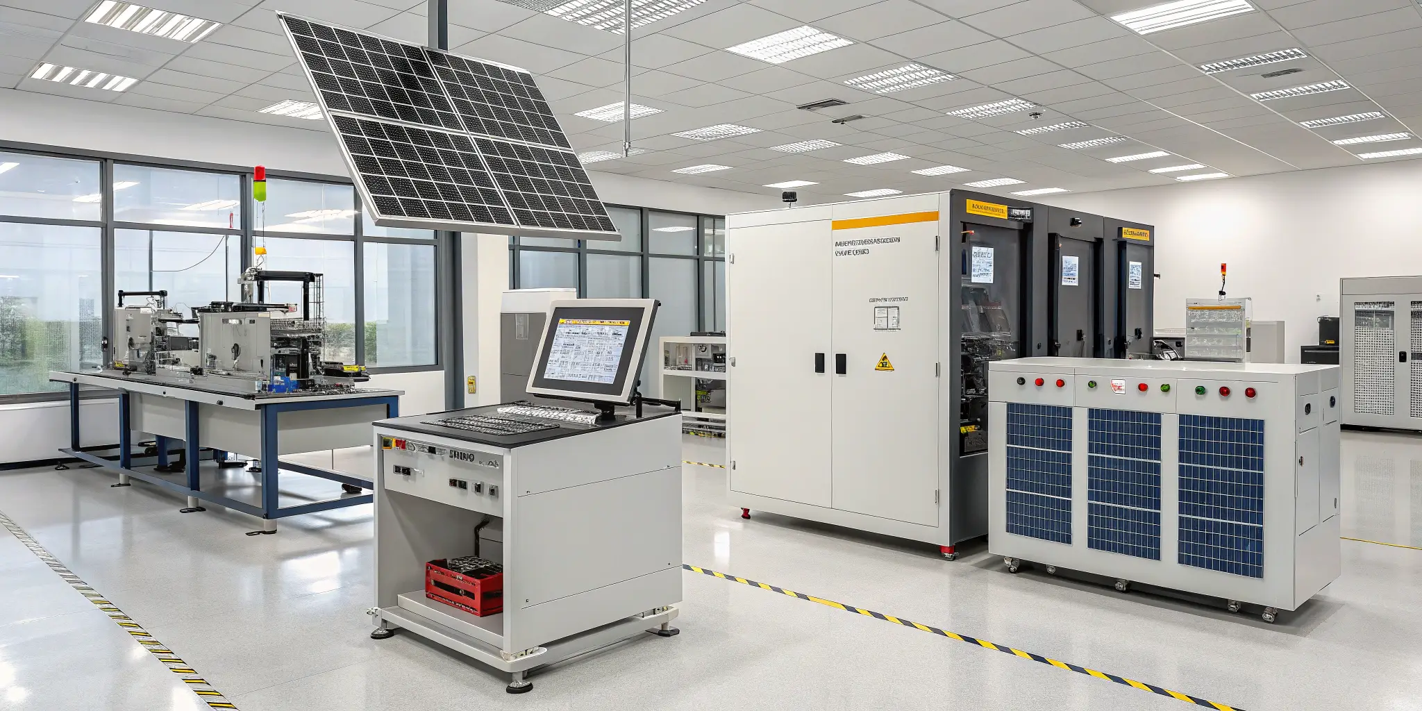 Futuristic lab testing solar connectors for durability and conductivity