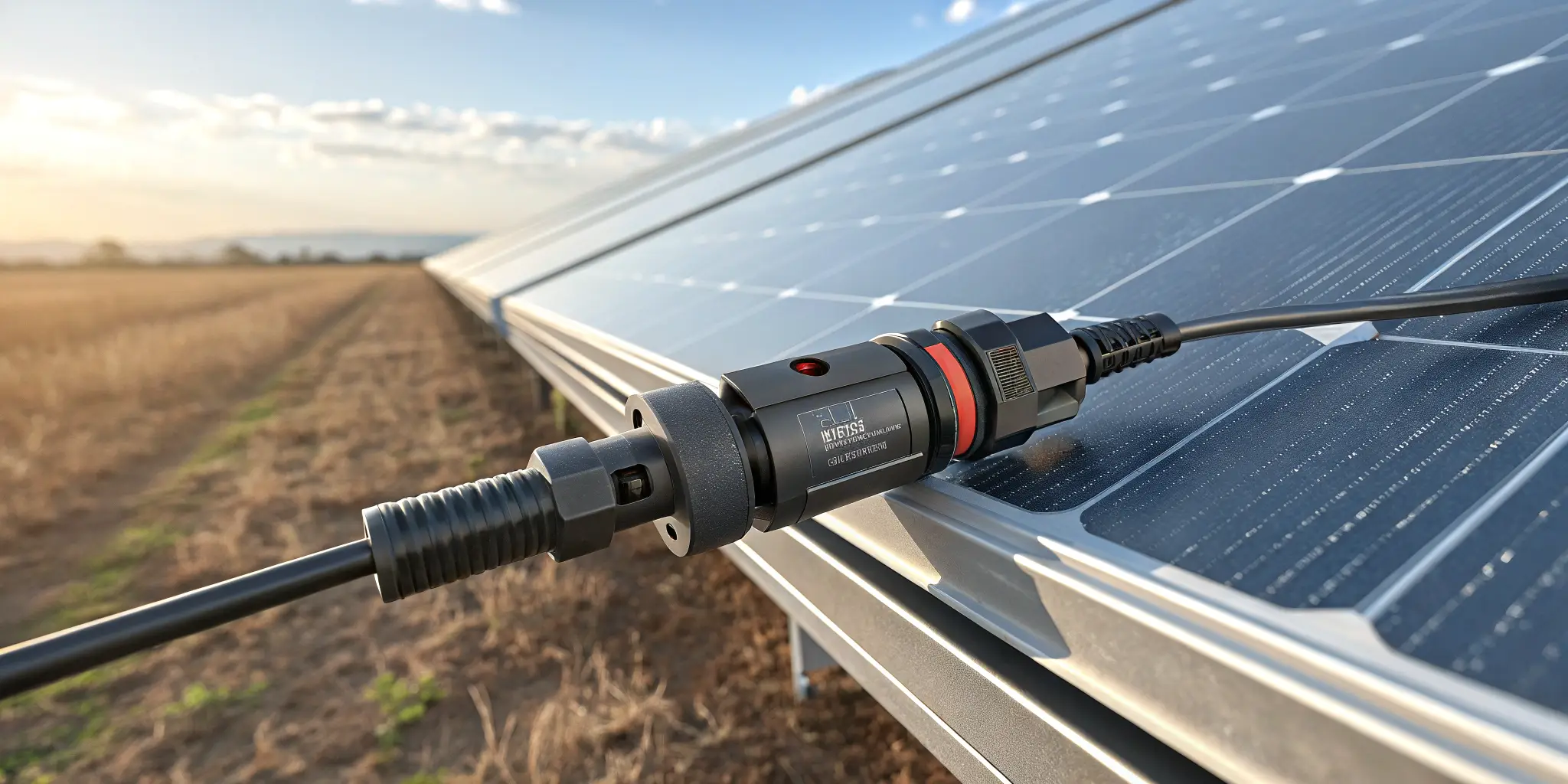 MC4 connector in use on solar panel