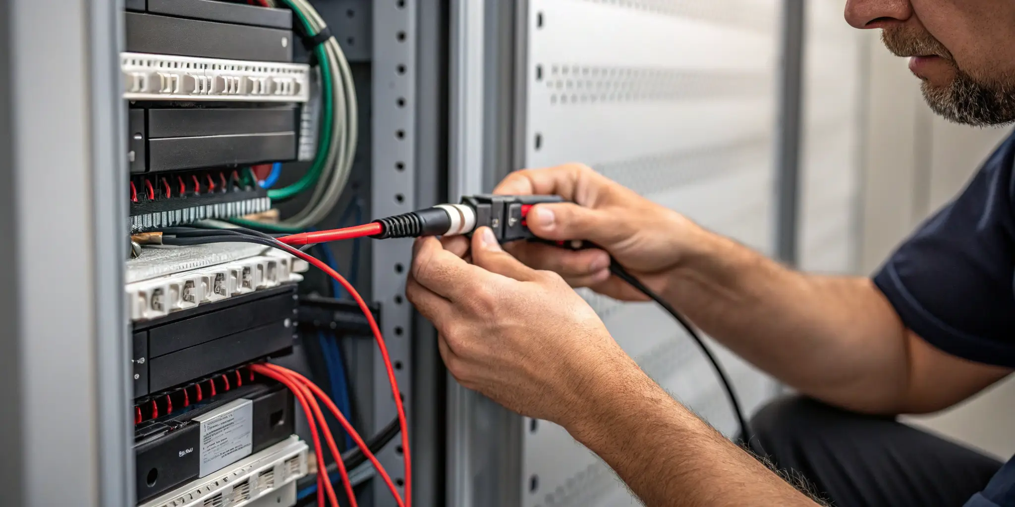 Technician replacing a faulty MC4 connector to ensure secure wiring