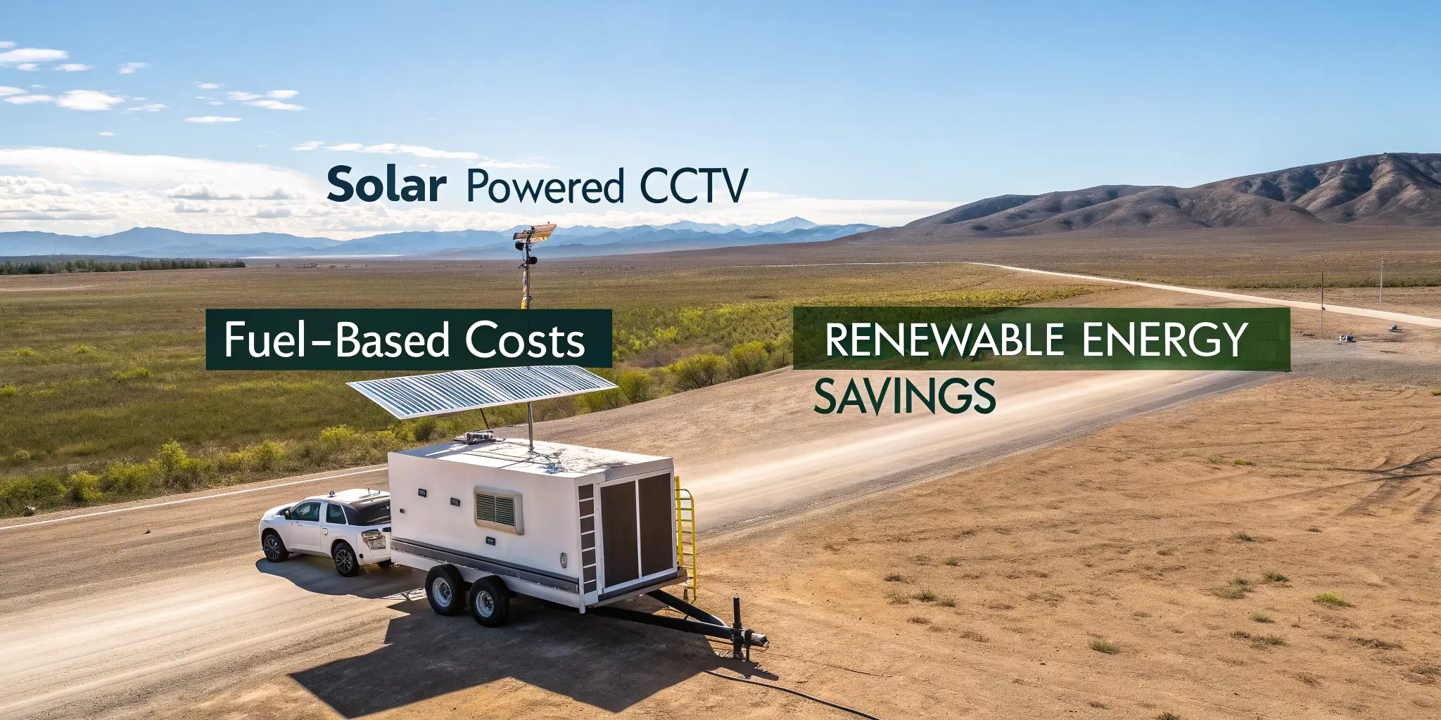 Solar-powered CCTV trailer, reducing fuel costs with renewable energy