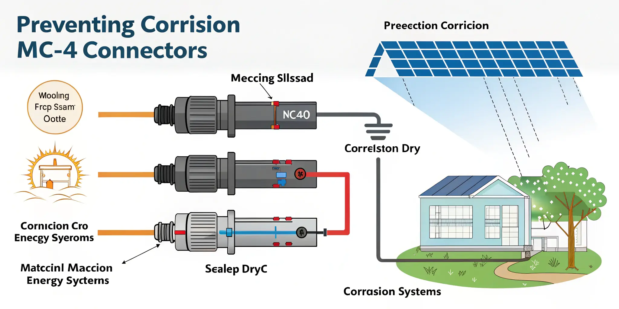 Diagram on Preventing Corrosion in MC4 Connectors