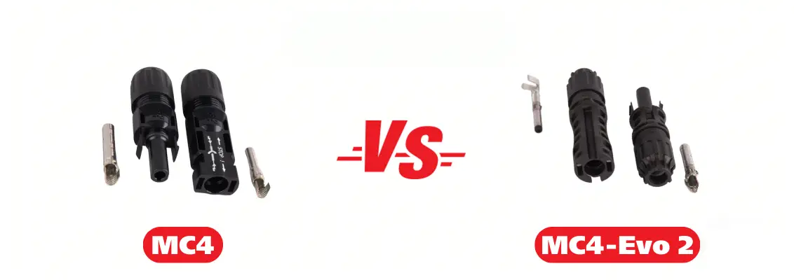 Side-by-side comparison of MC4 and MC4-Evo 2 connectors