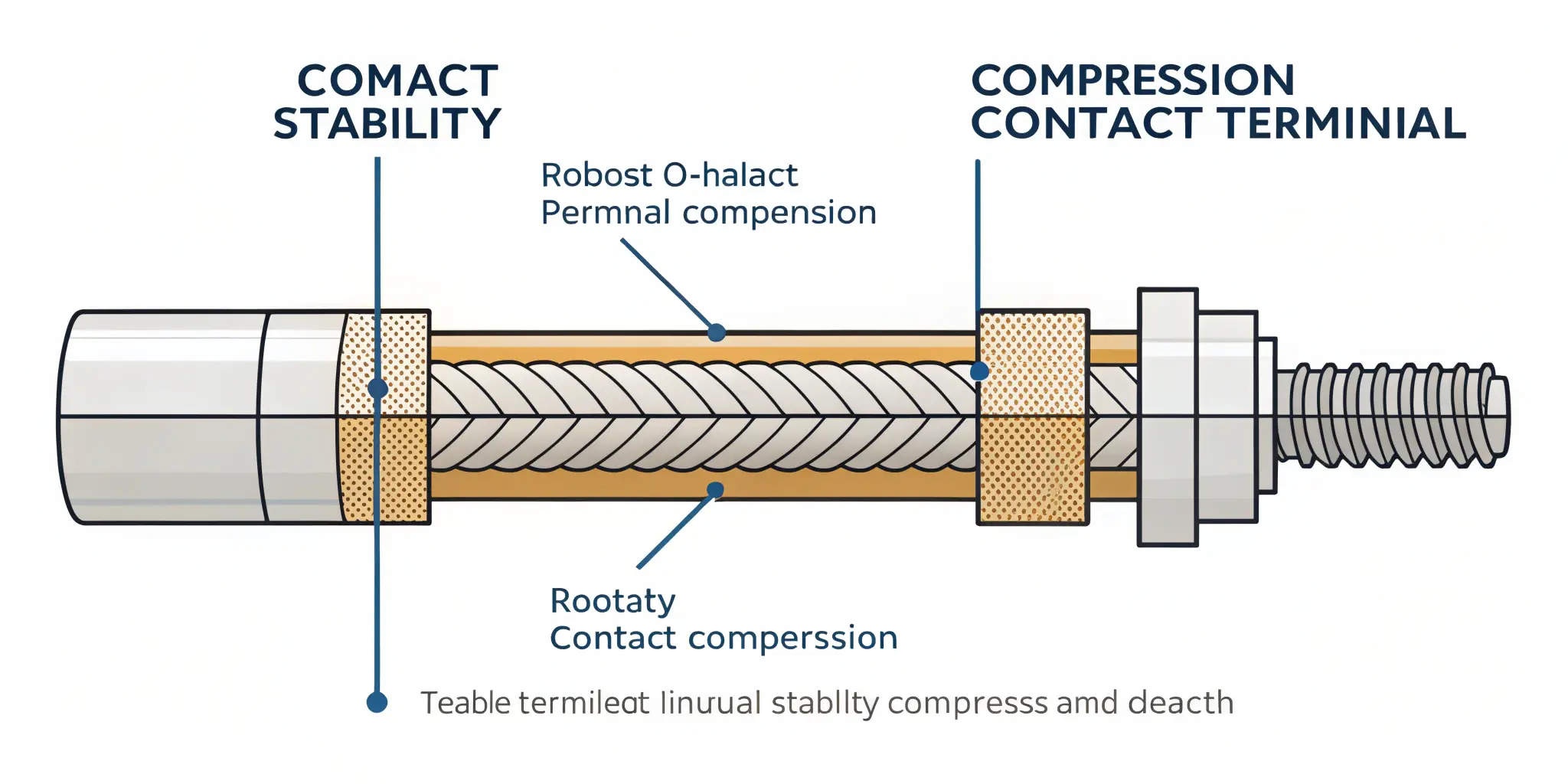 Cross-section of robust O-shaped contact terminal showing consistent compression.