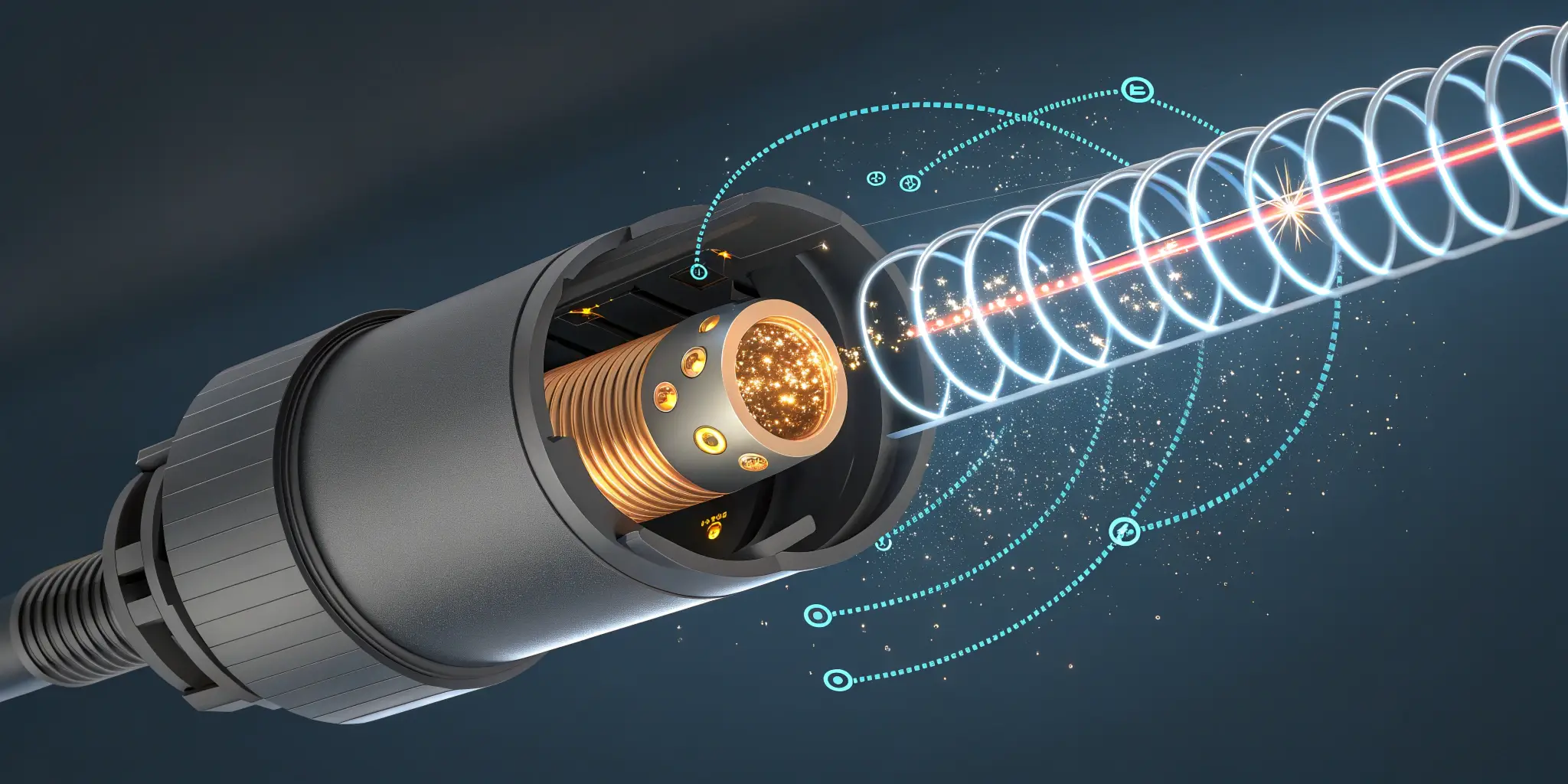 3D cutaway showing energy flow in MC4 connector