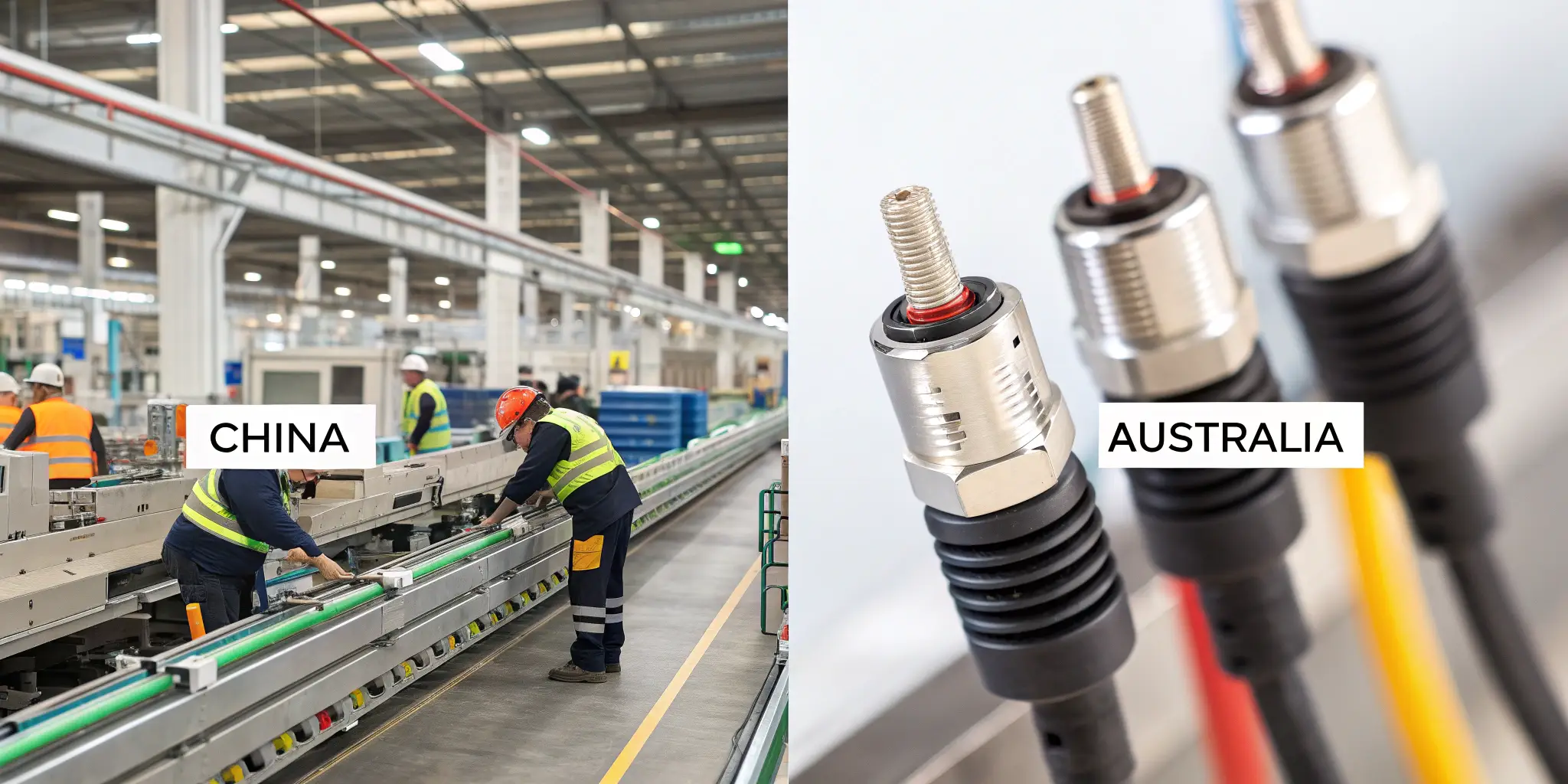 Comparison of Staubli connector sourcing, factory in China and cables in Australia