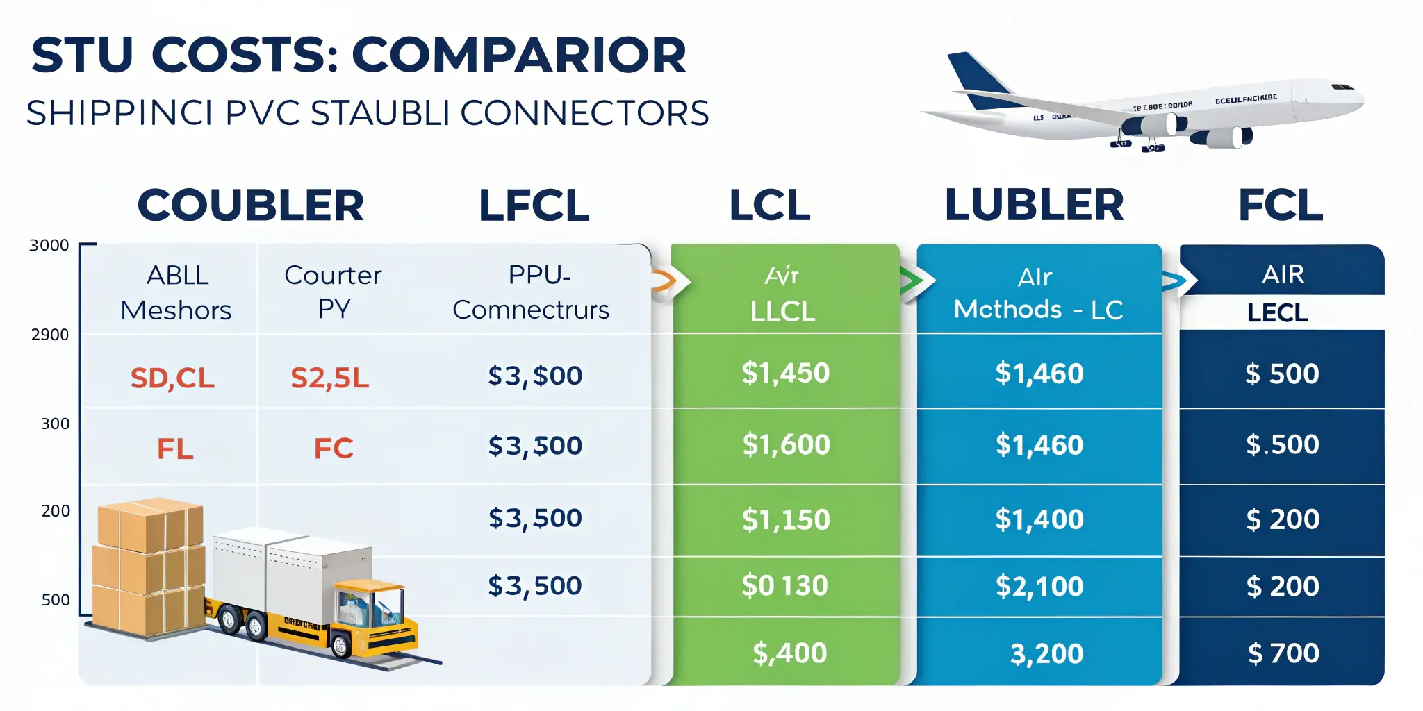 Staubli connectors shipping cost comparison chart