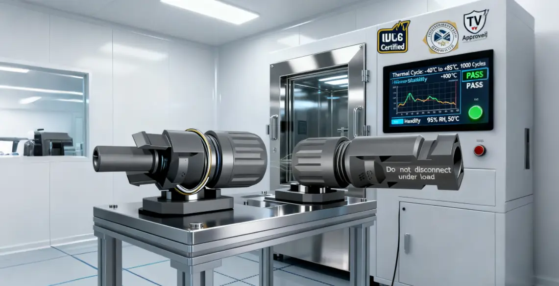 Staubli MC4 connectors in lab testing, thermal cycle certification