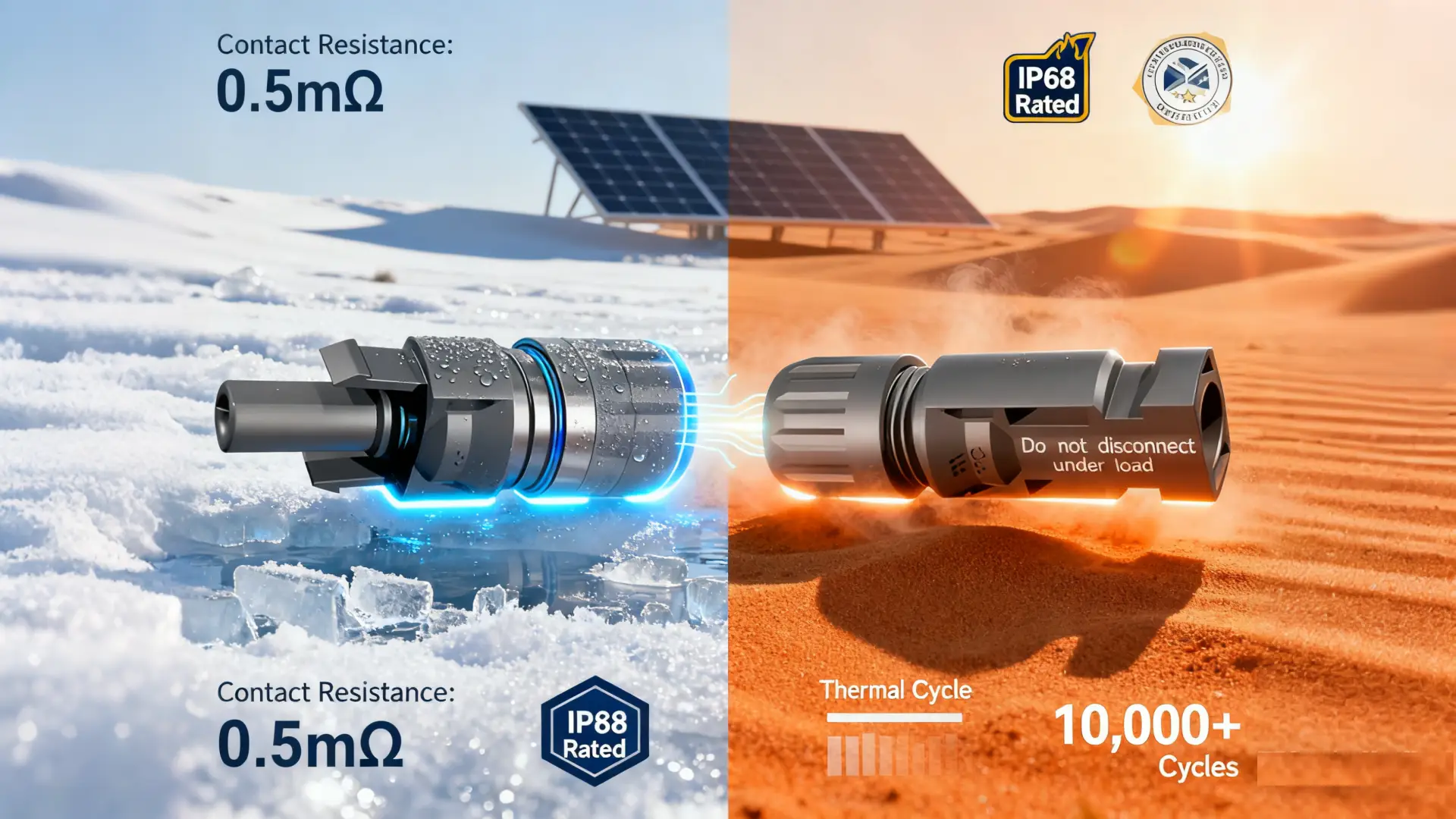 Staubli MC4 connectors in extreme climates, low resistance performance