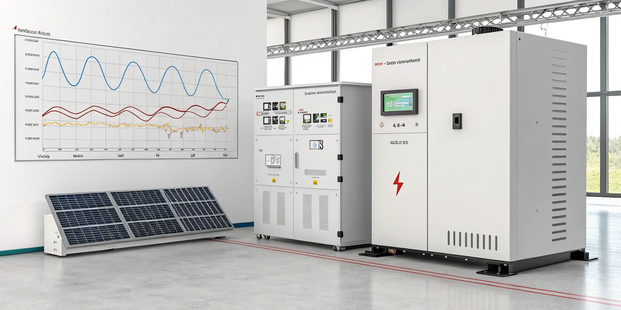 solar energy storage, battery inverter control cabinet and solar testing room