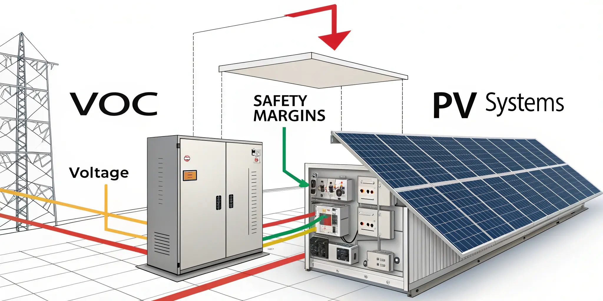 VOC safety margins in PV systems, open circuit voltage protection diagram