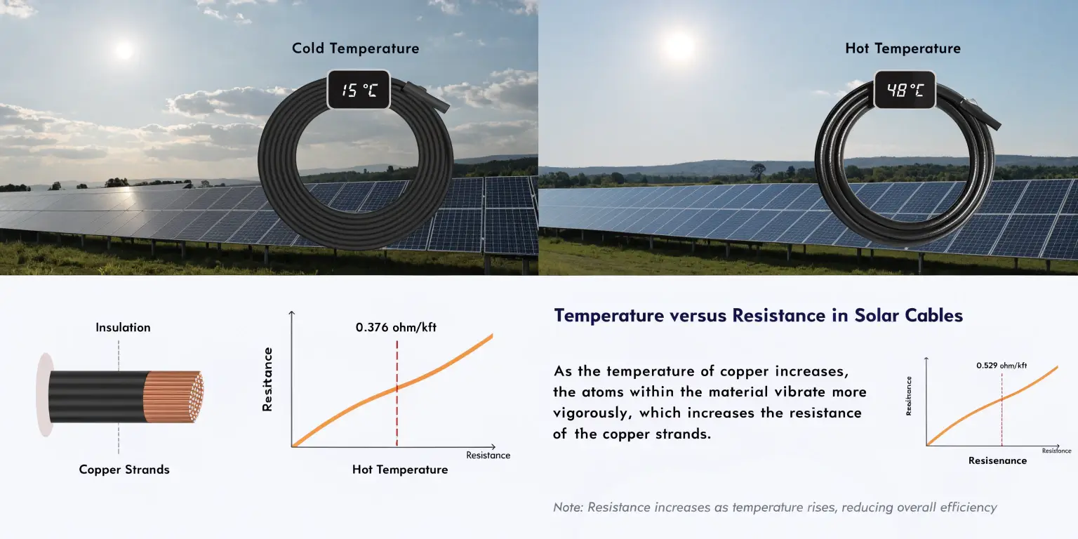 solar cable temperature resistance comparison chart cold vs hot performance